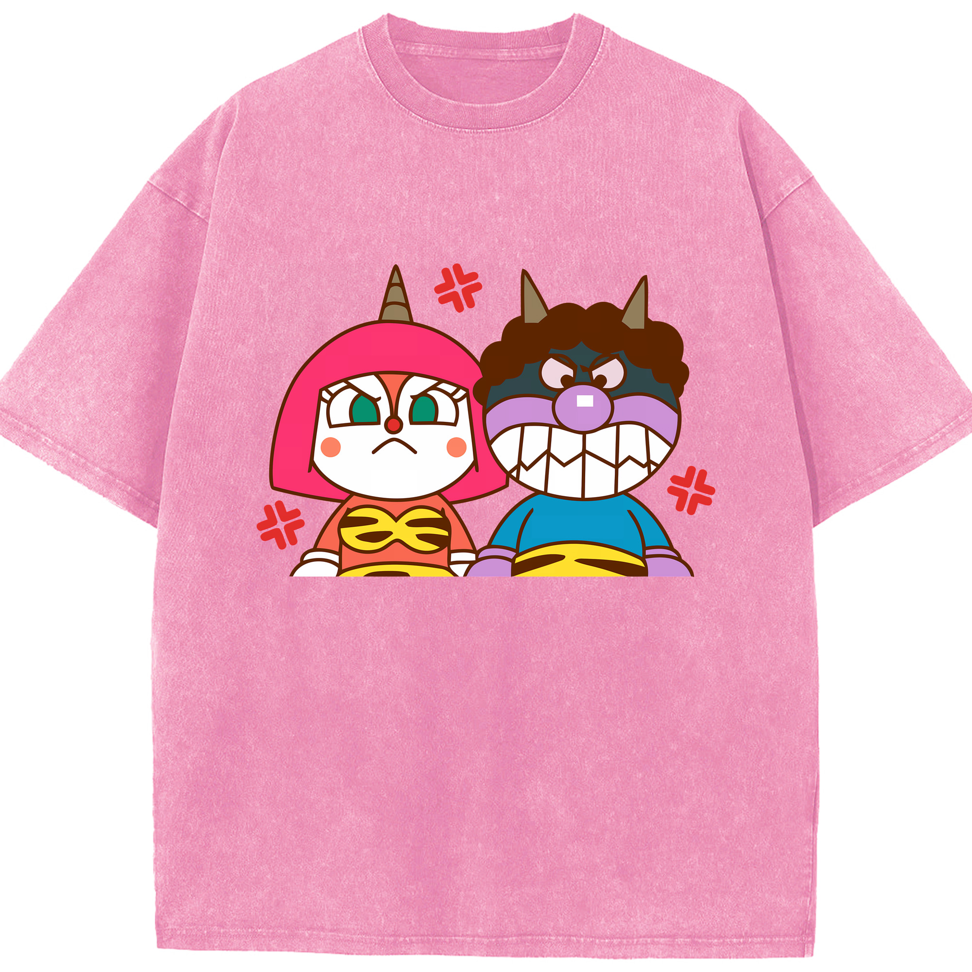 （画像用） アンパンマン Anpanman 綿100% ヴィンテージ風 半袖Tシャツ（フロントプリント）